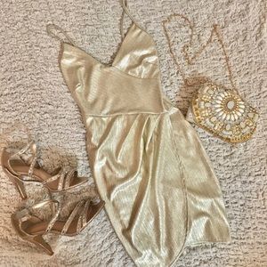 Crisandra Metallic Dress - Gold